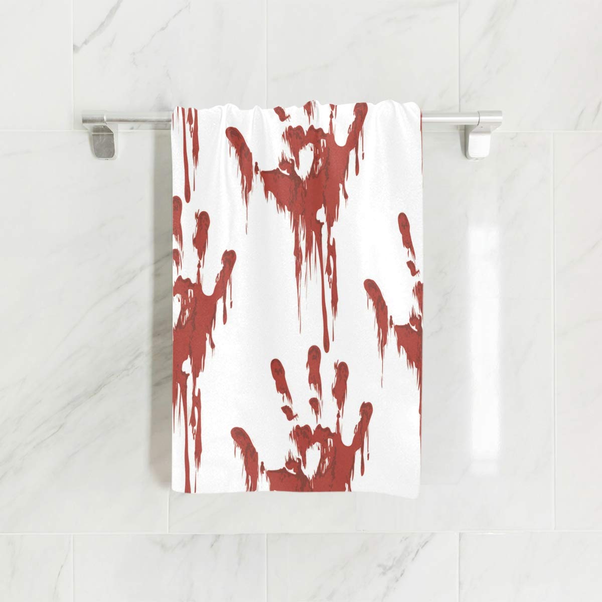 senya Halloween Scary Bloody Zombie Hand Towel Ultra Soft Luxury Towels for Bathroom 30"x15"