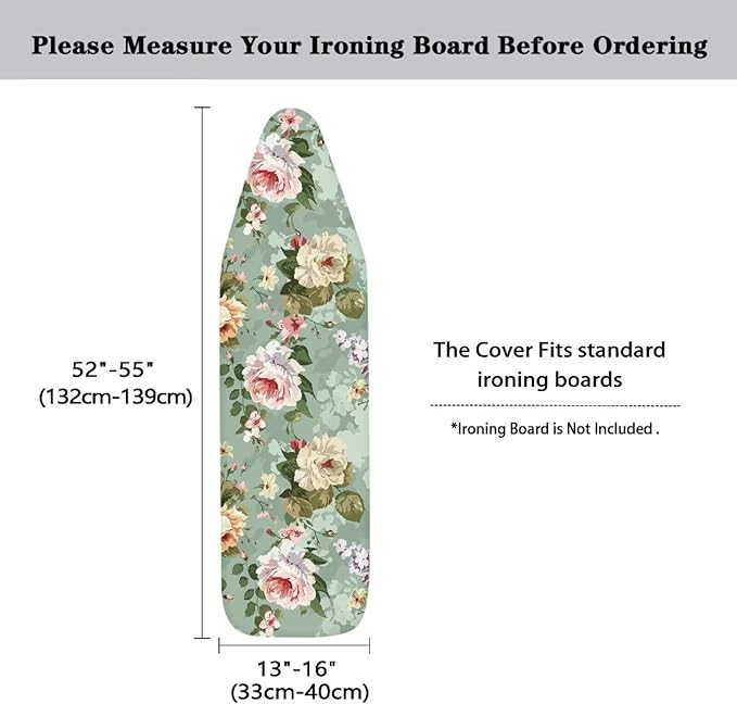 Flower Iron Board Cover with Padding Standard Size Ironing Pad Covers