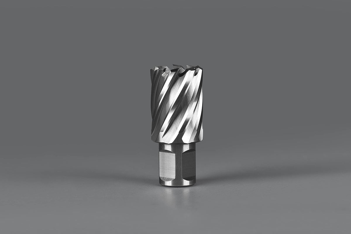 Annular Cutter Set 13 pcs JESTUOUS 3/4 Inch Weldon Shank 1 Cutting Depth and Cutting Diameter from 7/16 to 1-1/16 for Mag Drill Press HSS Standard Kit Two Flat with 2 Pilot Pins