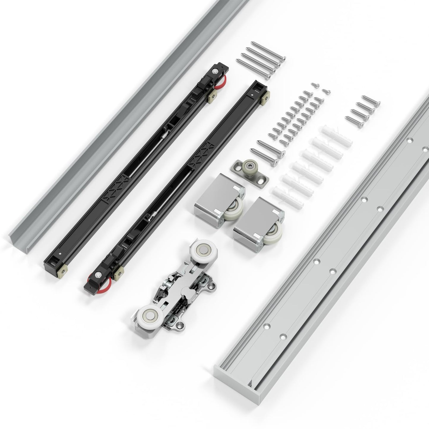 CEAKIAN 36" Concealed Sliding Barn Door Hardware Kit with Soft Close Mechanism for 28in Passage Opening, Hidden Sliding Door Hardware, Trackless Rails, Wall Mount for Interior Wooden Doors (NO Door)