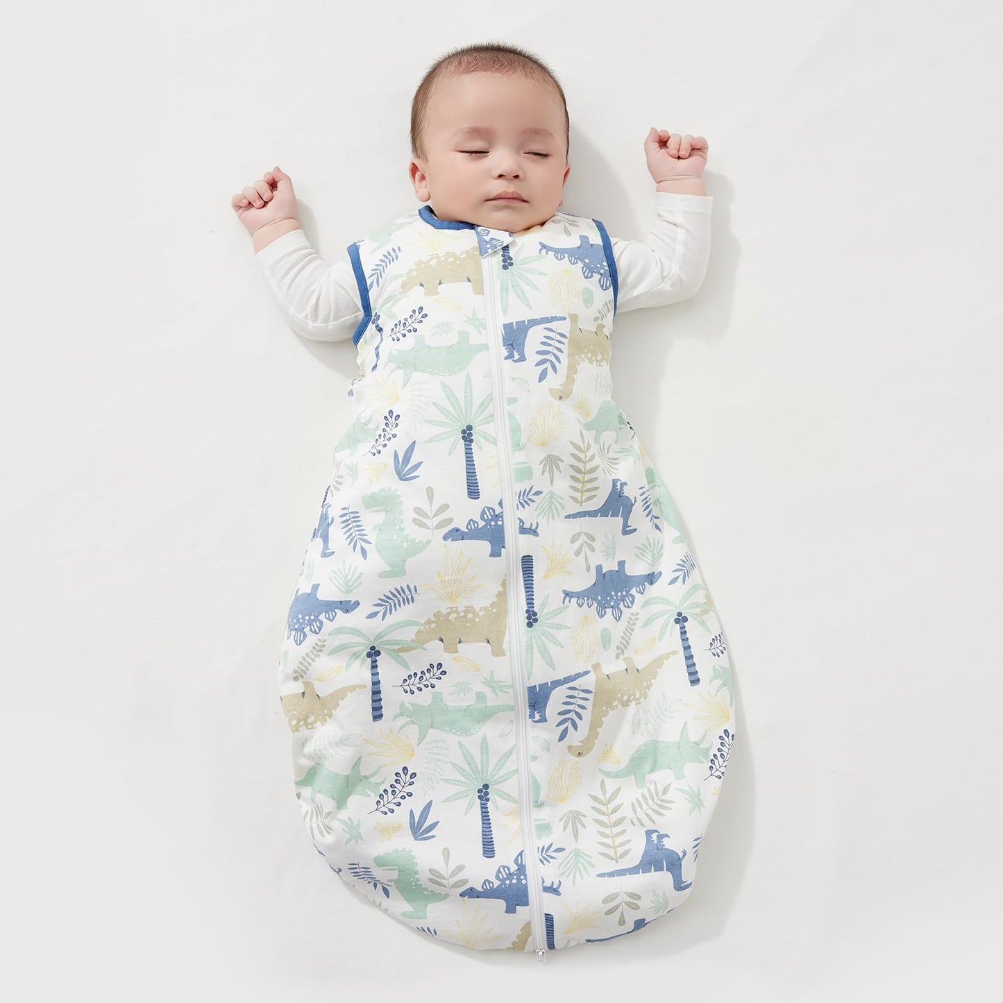 Duomiaomiao Baby Sleeping Bag 1.5 Tog, 100% Cotton Newborn Sleep Sack 18-36 Months Unisex Baby Wearable Blanket for Girl Boy