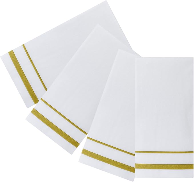FOCUSLINE 200 Linen Feel Disposable Bathroom Napkins, Soft and Absorbent Paper
