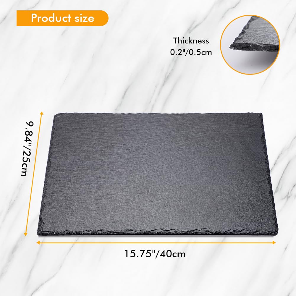 WLWNWFT 16 x10 in Slate Cheese Board Slate Board for Meat Cheese Appetizers, Serving Plate Tray Serving Stone Boards Platter with 1 Chalk for Christmas Housewarming