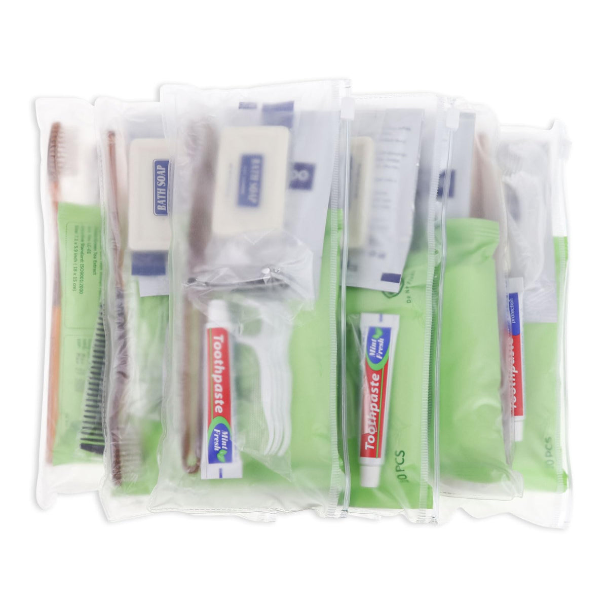 Gisdo Pack of 50 Travel Size Toiletries Kit Individually Packed,Personal Hygiene Kit for for Men, Women & Charity - Disposable Homeless Care Package Supplies Bulk