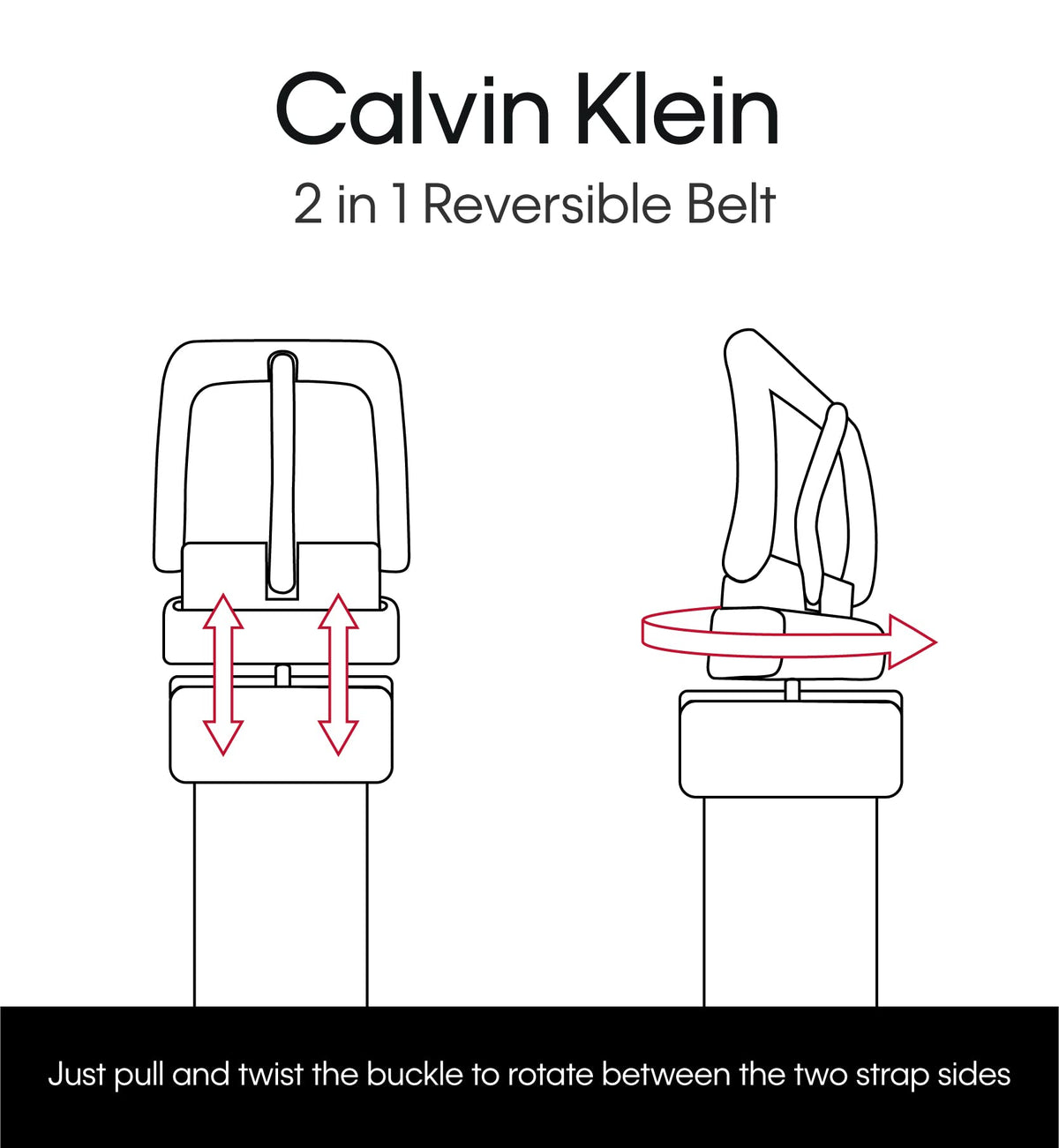 Calvin Klein Women's Shankless Reversible Dress Belt, Black/Bone, Medium