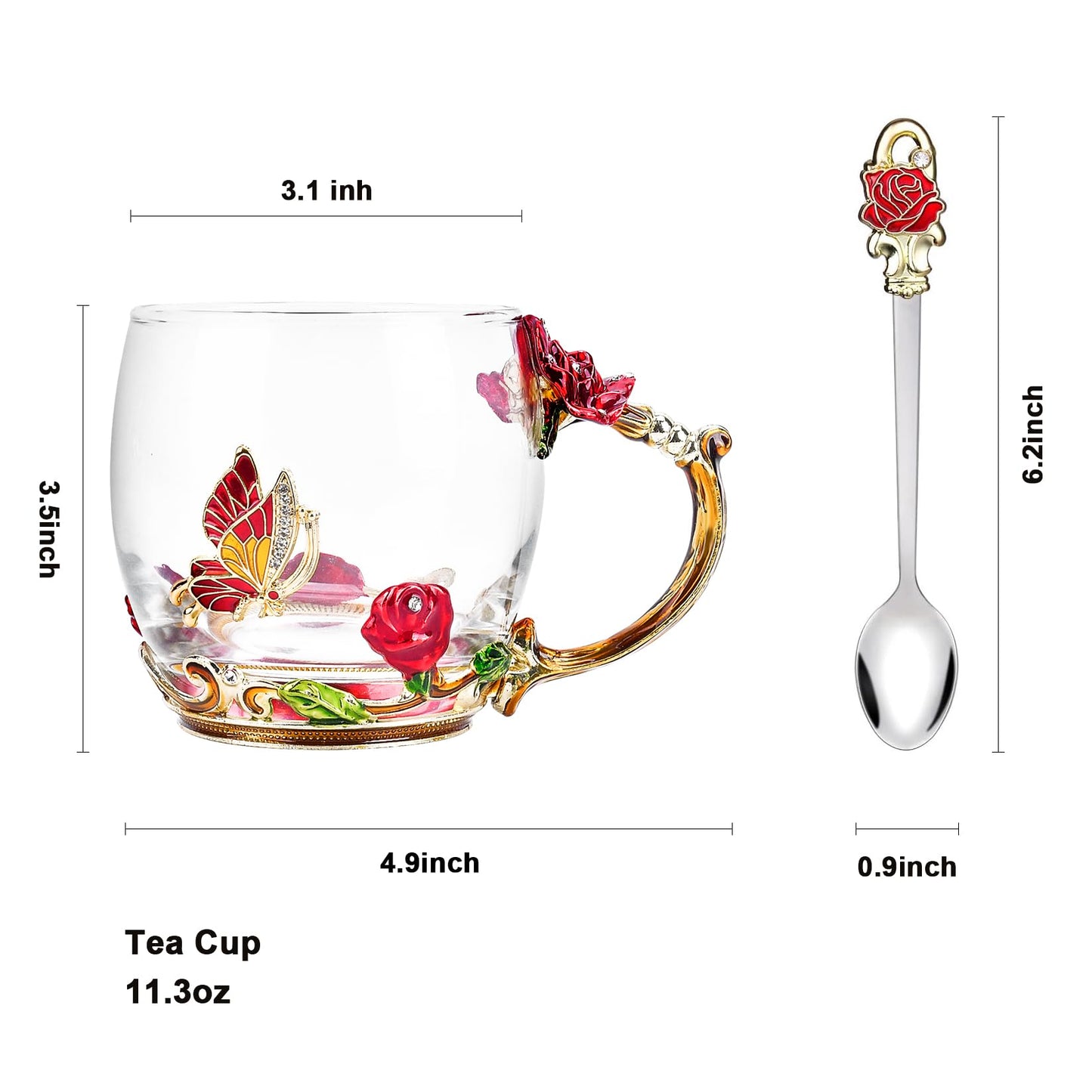 OEAGO Gifts for Mom Women Mothers Day Valentines Day Gifts Glass Coffee Enamels Mug Best Birthday Valentine's for Her Girlfriend Wife from Daughter Son Tea Cup Christmas Stocking Stuffers