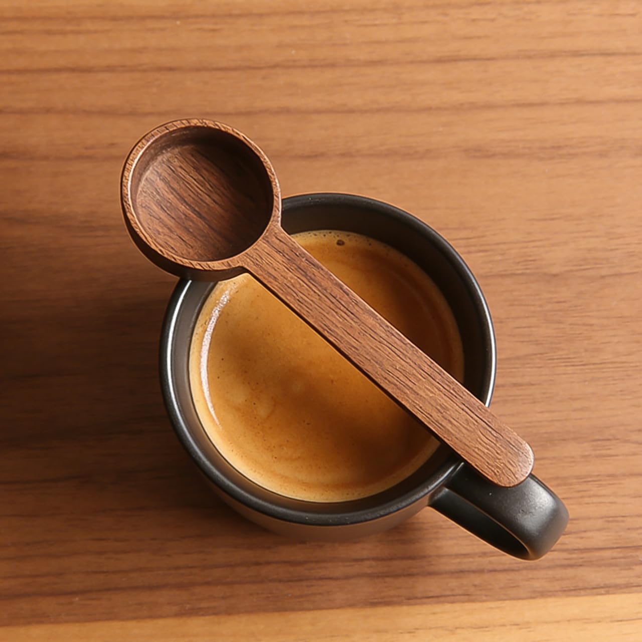 HEANUJJ 2pcs Wooden Coffee Spoon 1/4 Cup Measuring Coffee Ground Spoon - Wood Tablespoon for Sugar Tea Bath Salt Ground Canisters Jar Portable