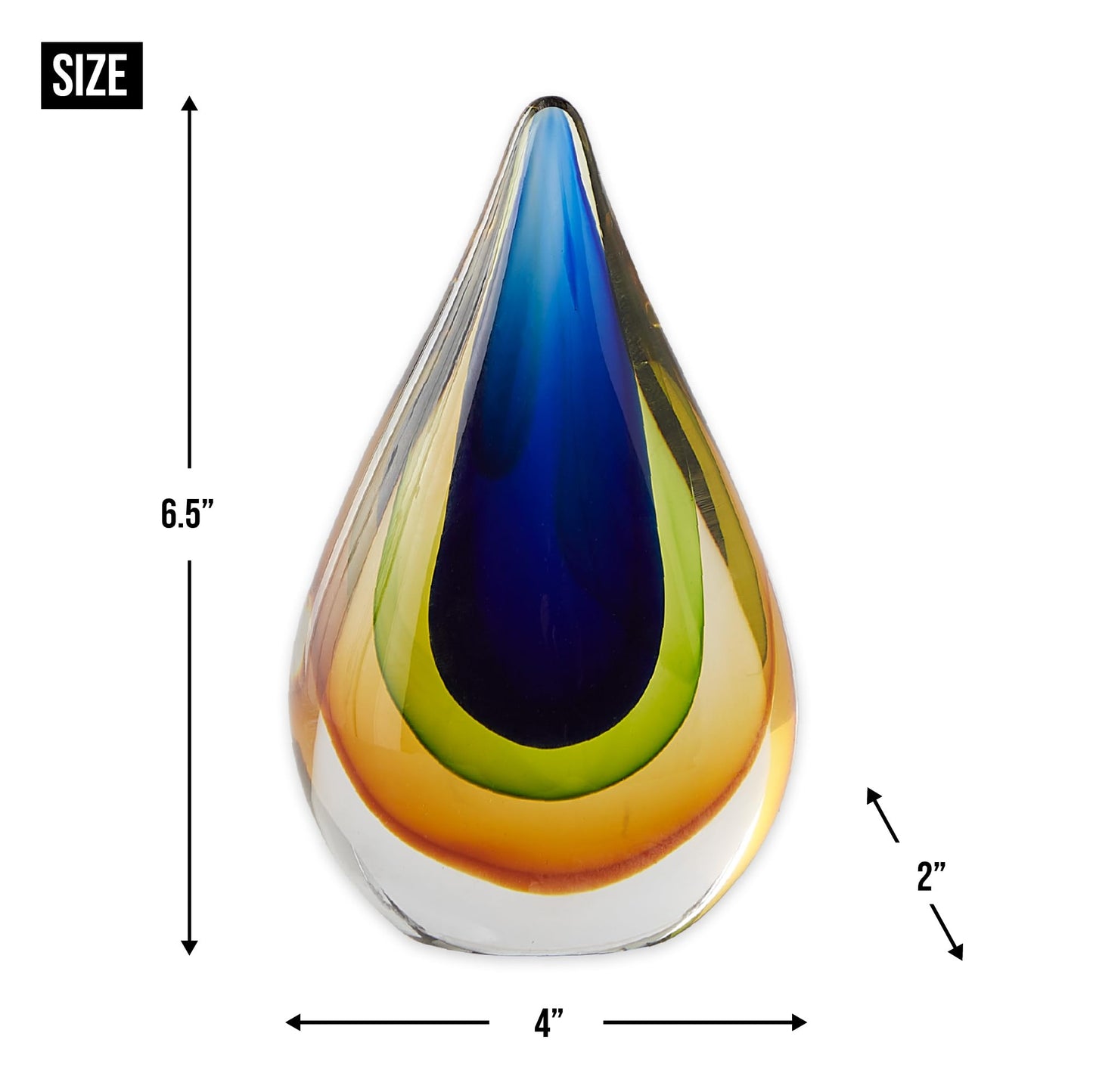 Zingz & Thingz Dazey Den Collection Glass Teardrop Décor, Teardrop, 4x2x6.5