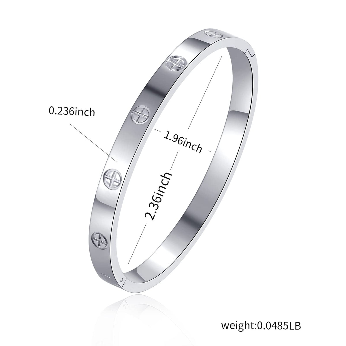 YUFANHY Love Bracelet Cuff 18k Gold Plated Stainless Steel Love Bracelet For Women Novelty And Mother Daughter Bracelet Jewelry Oval Bangle Witness The Of Love Wedding For Couple(Silve)