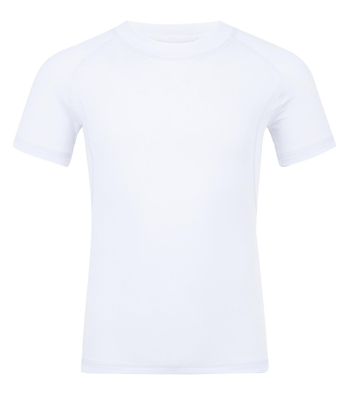 Runceptual Youth Boys Compression Shirt Short Sleeve Kids Quick Dry Base Layer Undershirt Basketball Athletic T-Shirt (US, Alpha, Medium, Regular, White)