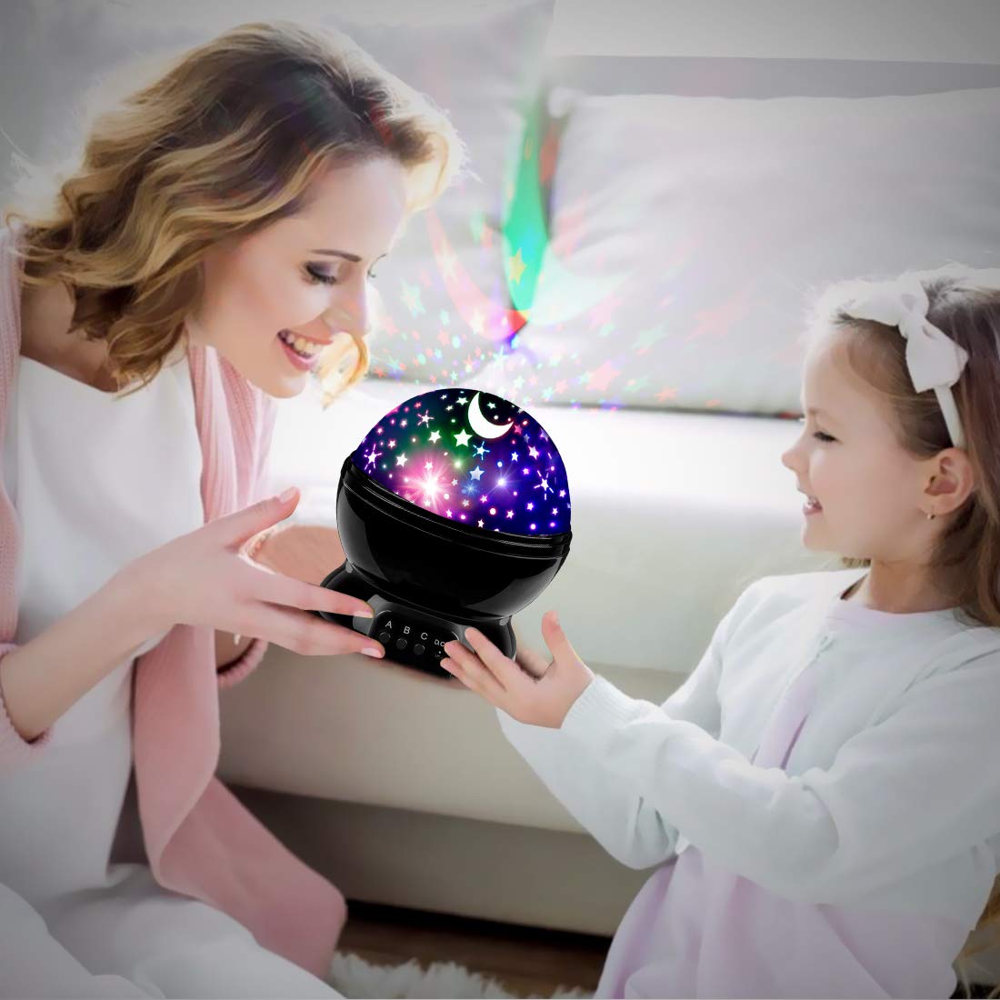 Star Projector Night Light for Kids, 360° Rotating Star Lights for Bedroom, Kid Night Light Projector, Ceiling Light Projector for Kids Room, Birthday Gift for 3 4 5 6 7 8 Year Old Girls Boys