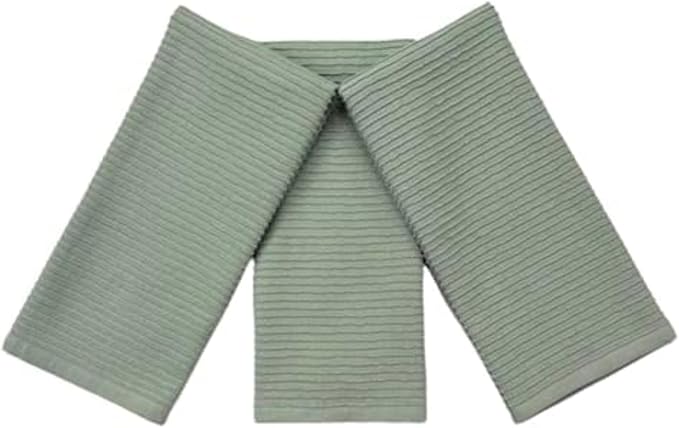 Serafina Home Sage Green Kitchen Dish Towels 100% Cotton Cloth Soft Cleaning
