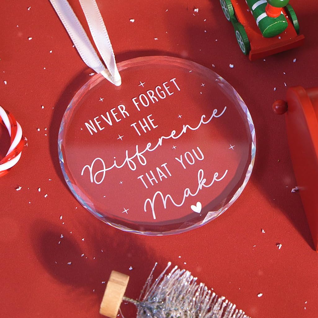 OASSIE Christmas Thank You Gifts for Women - Glass Christmas Ornaments 2025 for Tree Decorations - Appreciation Retirement Thanksgiving Gifts for Women Boss Coworker Teacher Nurse Friend