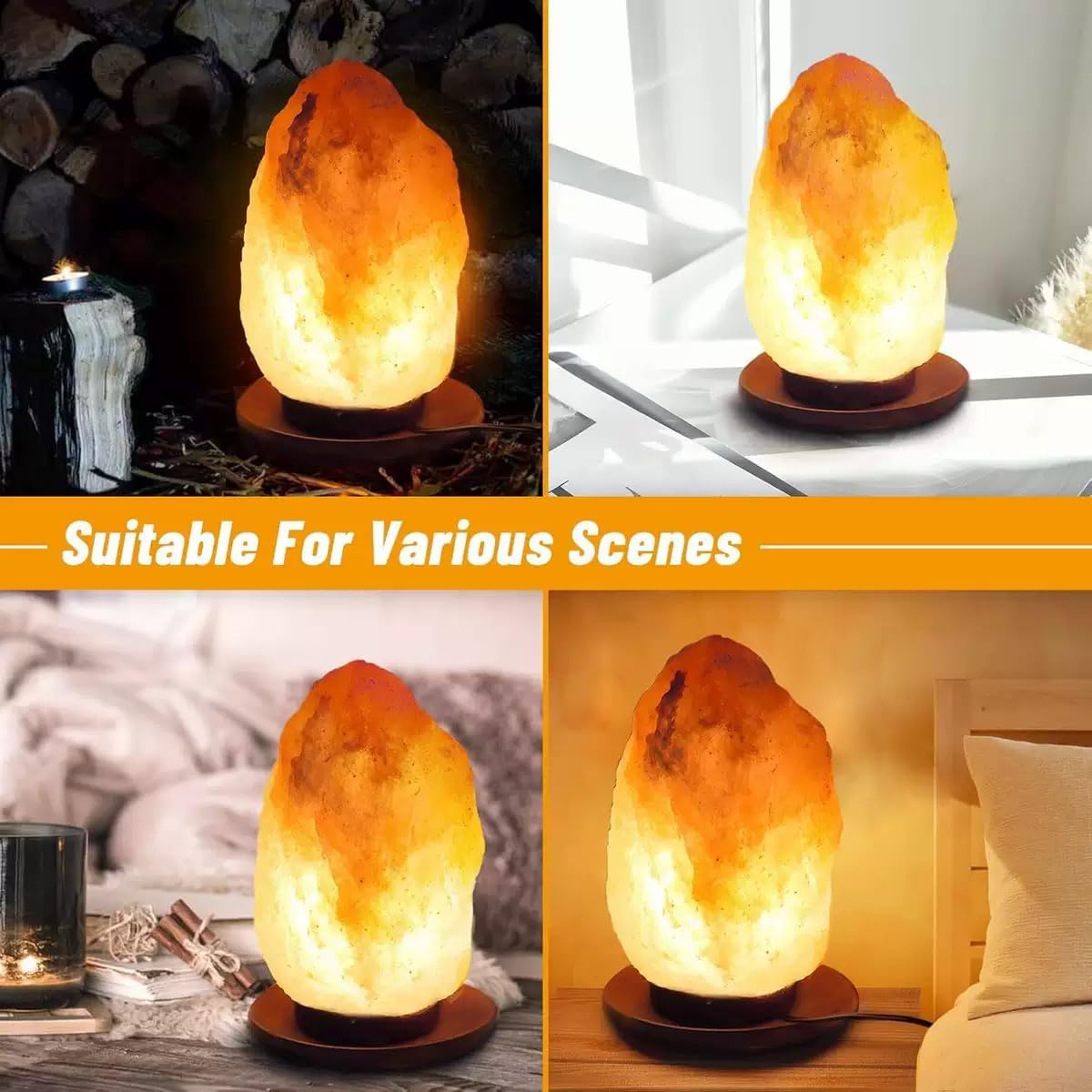 KODBPJ Himalayan Salt Lamp Cord with Dimmer Switch, 6 Feet, E12 Base, 110V, Includes 6 Free 7-15W Bulbs