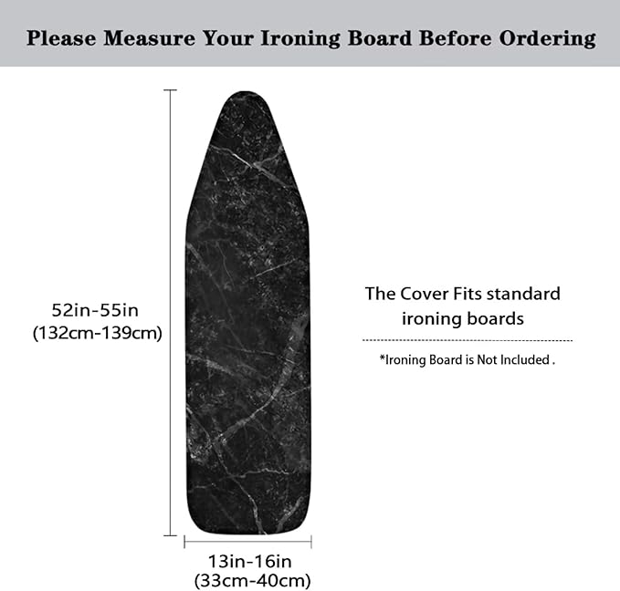 Black Marble Pattern Ironing Board Cover 15x54 Inch Standard Ironing Board Cover
