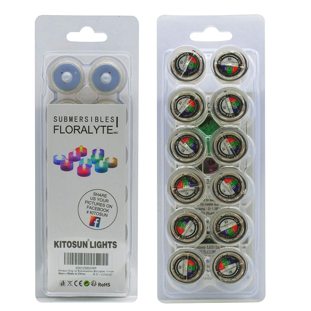 Halloween Lights Submersible LED Lights cr2032 Battery Powered Underwater Waterproof LED Tea Light for Events Wedding Centerpieces Vase Floral Xmas Home Decor Lighting(Pack of 12) (Warm White)