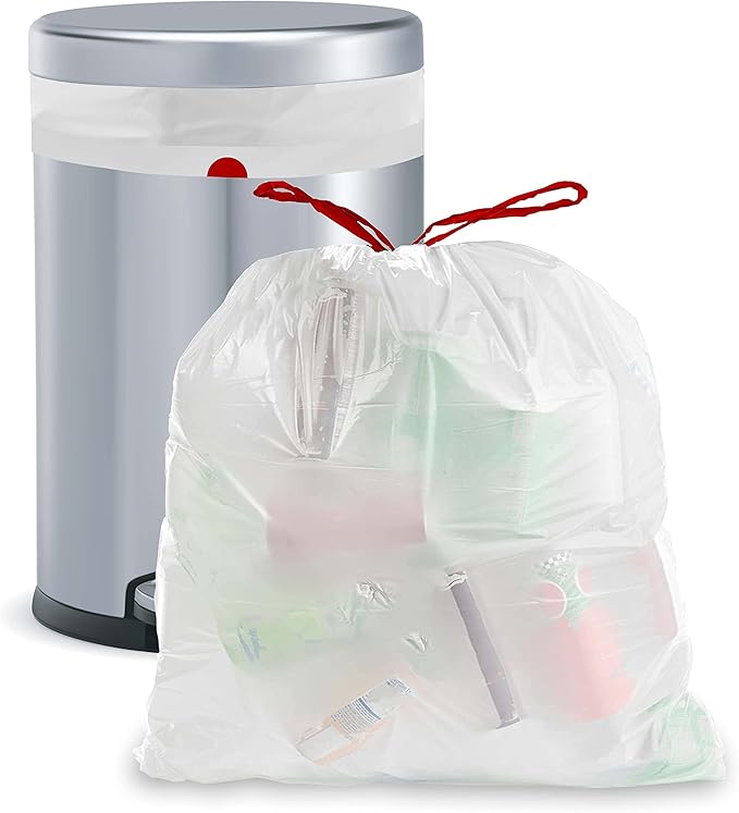 Aluf Plastics Tall Kitchen 13 Gallon Drawstring Trash Bags 0.9 MIL