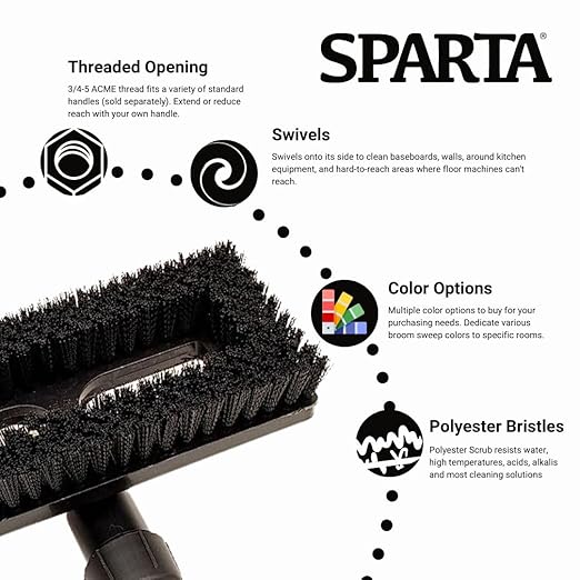 SPARTA 3638831EC03 Polyester Rectangle Scrub Brush, Floor Brush, Cleaning Brush