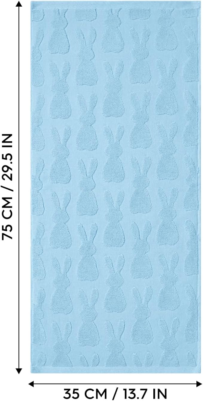 Artoid Mode 1 Pc Light Blue 3D Rabbit Jacquard Easter Hand Towels