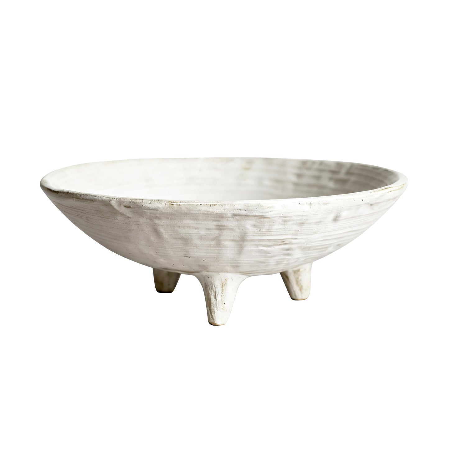 seicasaya Small Wabi-Sabi Ceramic Bowl, 6 Inch Handcrafted Tripod Design for Snacks, Sauces, Dips, Decorative Serving Bowl for Kitchen, Dining Table & Coffee Table (White)