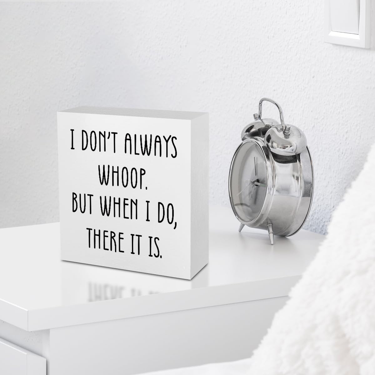 Funny Quotes Office Supplies Rustic Desk Decor White Wooden Box Sign Humor Novelty Office Organization Graduation Gifts Wood Plaque Cubicle Accessories Home Shelf Table Centerpiece Bedroom Decorations