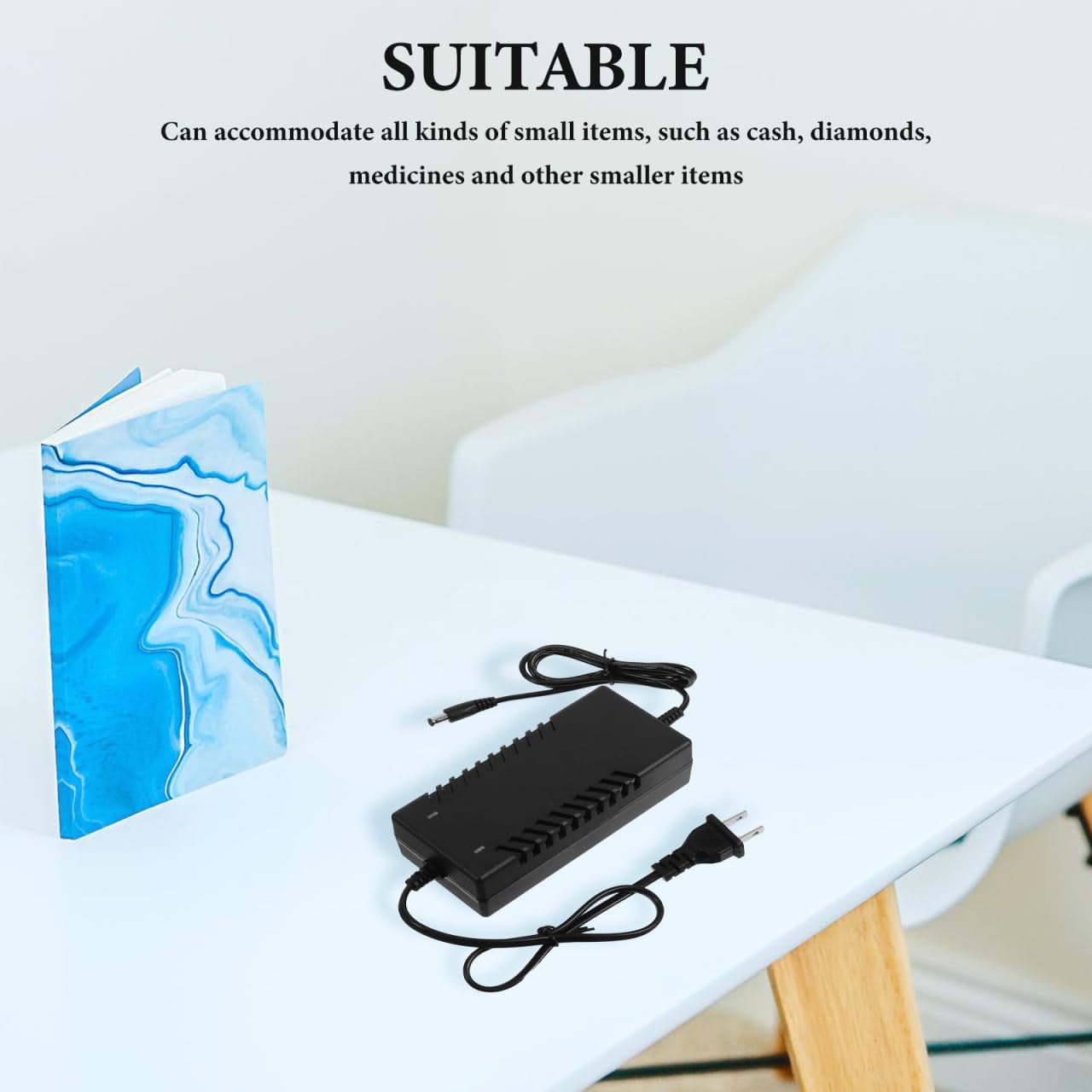 DOITOOL Fake Charger Secret Hiding Containers: Money Hider Safe Hidden Storage Box Cash Jewelry Money Storage Container Hider Safe Box for Travel, Home, Office (Black)