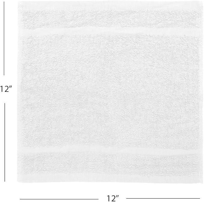 Avalon Towels Cotton Washcloths – Size 12x12 Inches, 100% Ring Spun Cotton