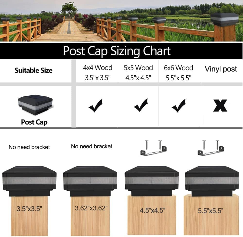 Solar Post Lights,GEYUEYA Home Solar Post Cap Lights Fence Lights Outdoor for 4x4 3x3 3.5x3.5 5x5 6x6 inch Wooden Posts Deck Patio Garden Yard Decoration Waterproof Pure White Blue Lamp
