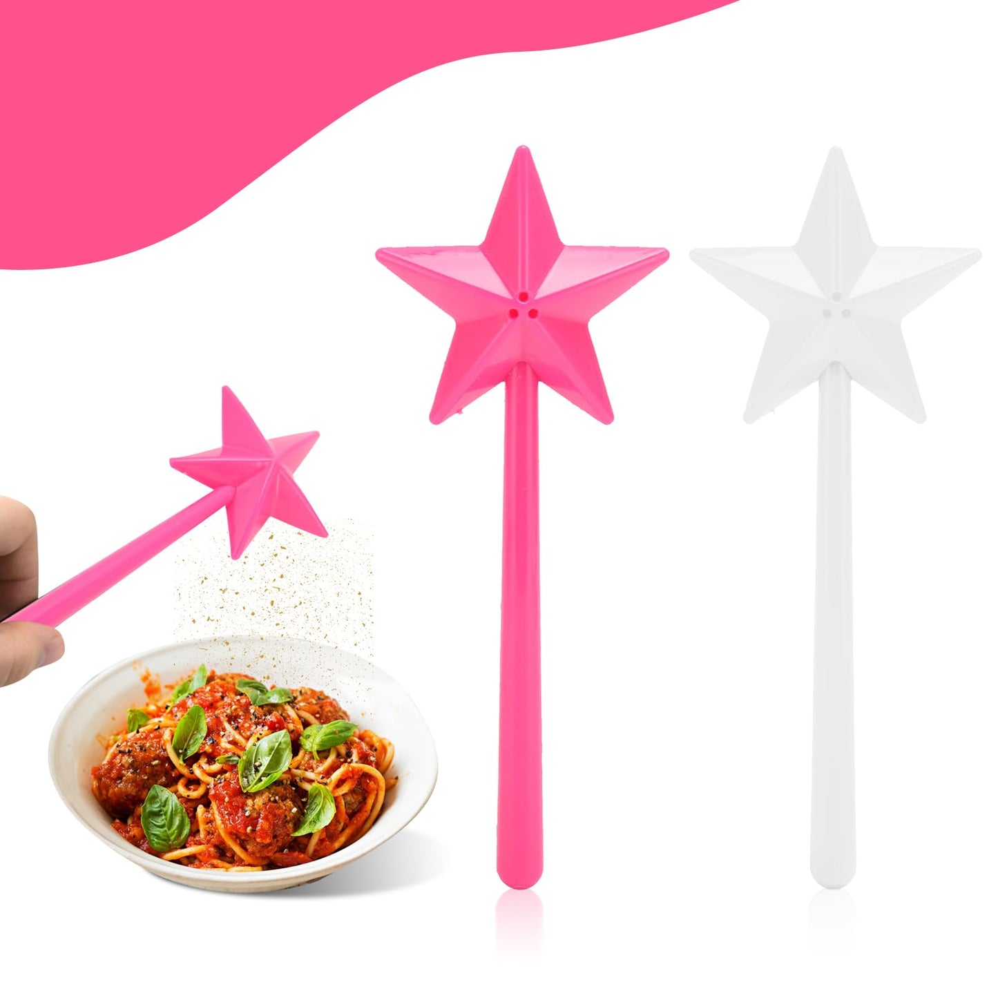 Wand Salt and Shakers, Exquisite Design, Multipurpose, Easy to, for Halloween Christmas Kitchen (Three Holes)