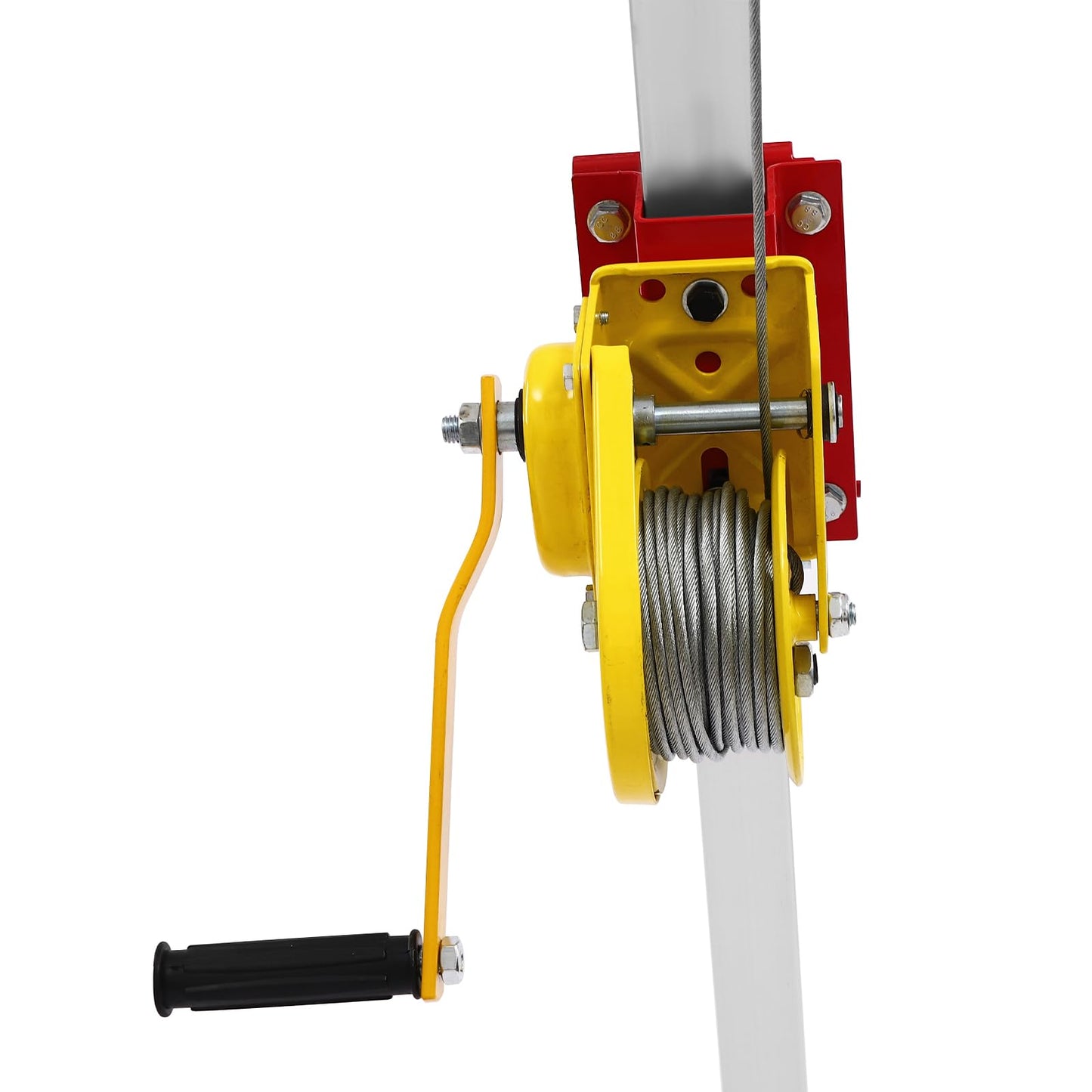 Confined Space Tripod Kit, Rescue Tripod with Winch Mount and Long Steel Wire, Adjustable Rescue Tripod Fall Arrester Triangular Support Bracket and Ring Protection Chain