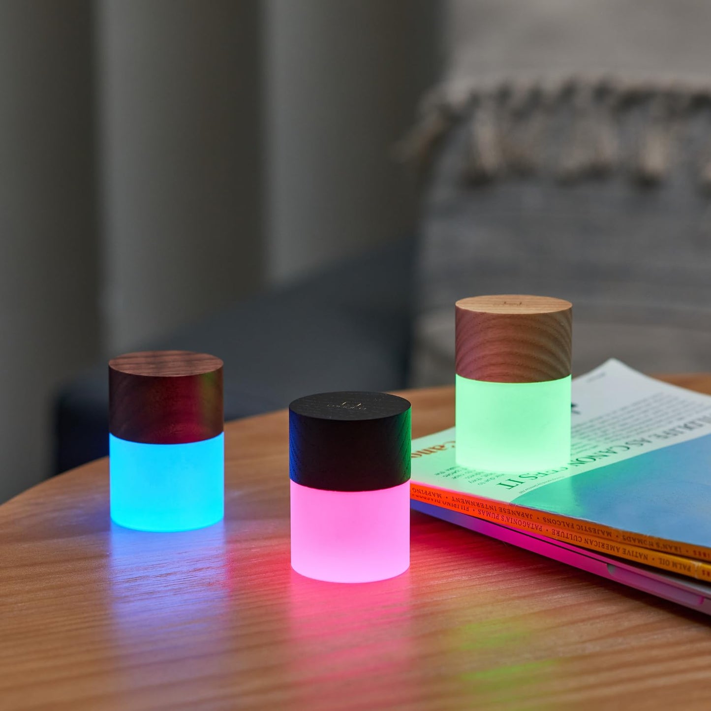 Gingko Lemelia Mini Light – White Ash | Portable LED Mood Lamp with Touch Control, 7 Color Modes, Rechargeable Battery