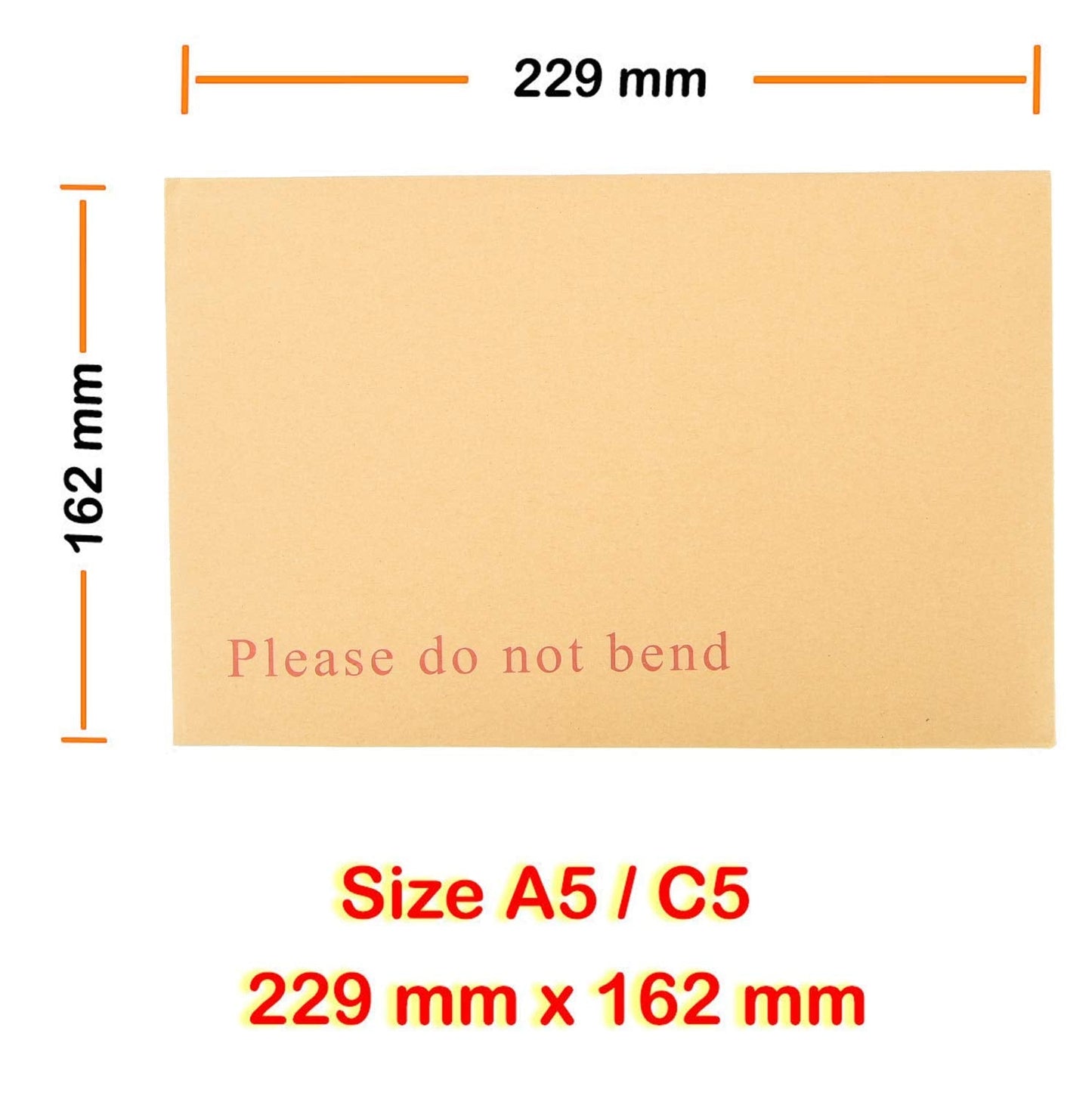 Arpan 229mm x 162mm A5 C5 Manilla Hard Board Backed Envelopes Do Not Bend (Pack of 50)