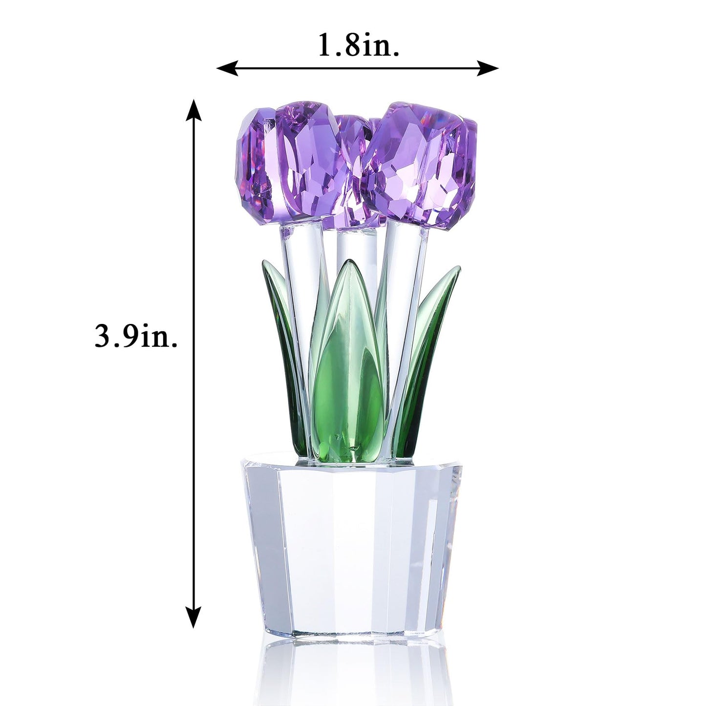 Movdyka Tulips Glass Flowers Figurines Crystal Decor Collectibles