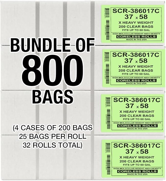 Aluf Plastics 55-60 Gallon Trash Bags Source Reduction Series Value High