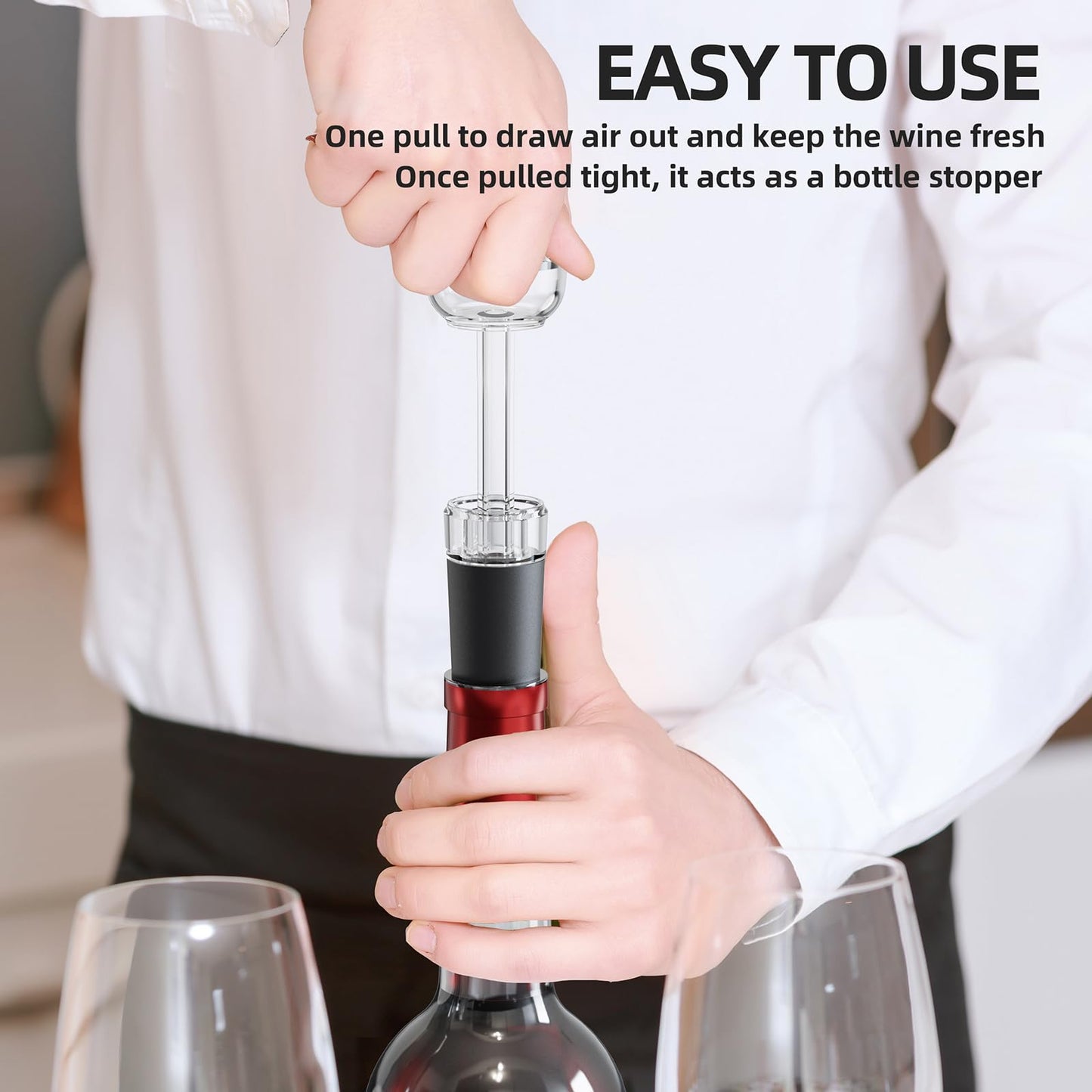 Newise Rechargeable Electric Wine Opener Gift Set: Wine Opener, Aerator, Vacuum Stoppers & Foil Cutter - Wine Lovers Gifts for Women Men, Mom