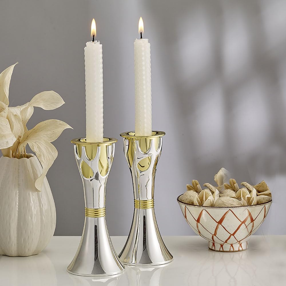 Rite Lite Tree of Life™ Luxury Candlestick Set Beautiful Shabbat Candle holder 4"