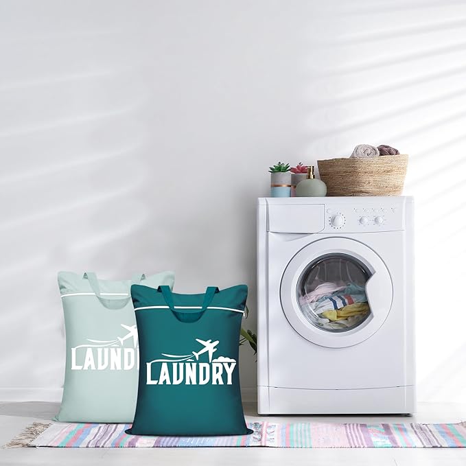 2 Pcs Large Travel Laundry Bag Washable Waterproof Wet Bag Dirty Clothes Bag