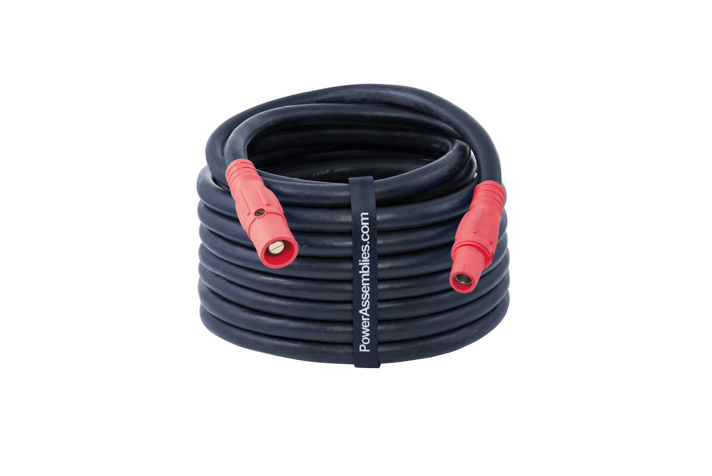Power Assemblies Type W Male to Female Extensions, Temporary Power Cable, 400 Amps, NEMA 3R, Series 16 Camlock Connectors (50', Red)