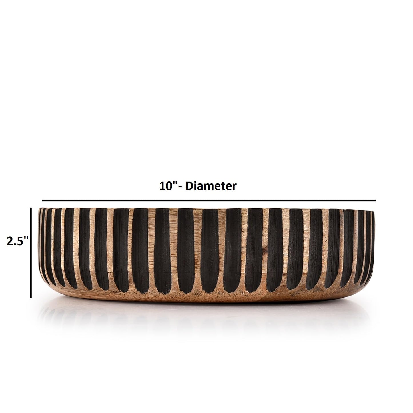 Mahasu Decorative Bowl MANGO WOOD Decorative Bowls for Home Decor - Organic Modern Home Decor Bowl Key Bowl, Candy Bowl, Smudge Bowl (10" X 10" X 2.5'')