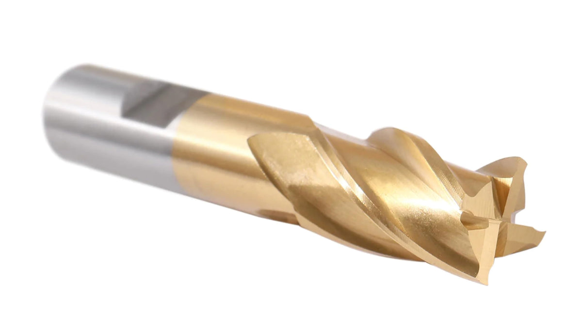 Accusize Industrial Tools 20 Pc H.S.S. Tin Coated End Mill Set, Metric Size, Cutting Diameter from 3 mm up to 20 mm, 2 Flute and 4 Flute, 1810-0104