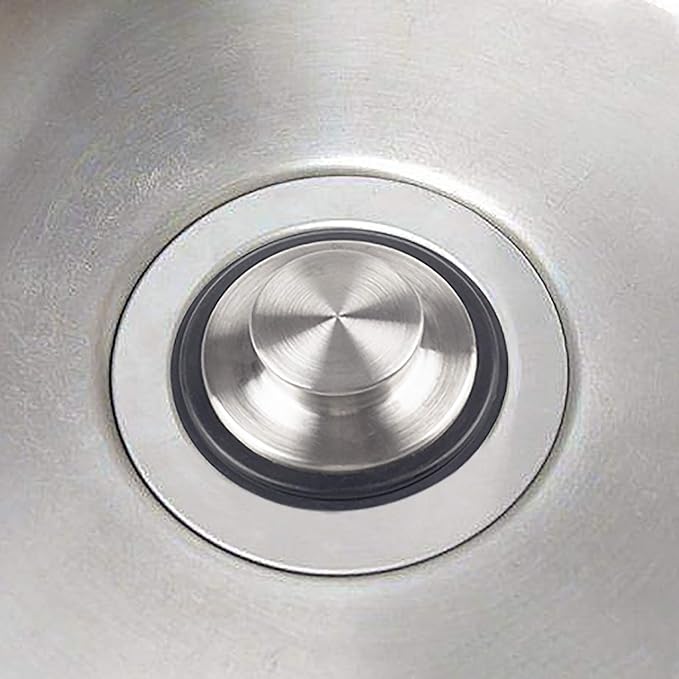 2 PCS Stainless Steel Kitchen Sink Stopper, Large Wide Rim 3.38" Diameter