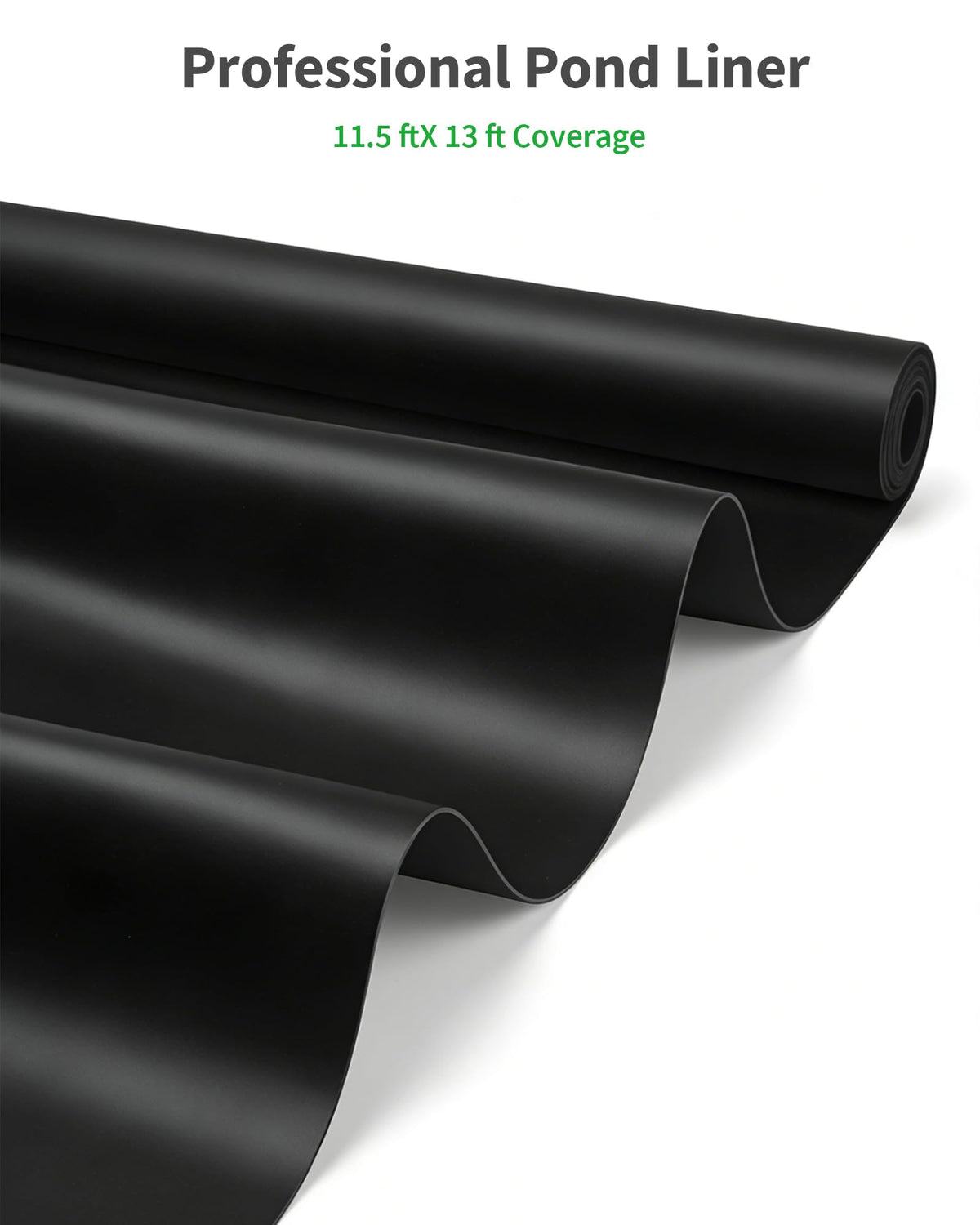 POPOSOAP Pond Liner, Mil Fish Pond EPDM Liner, U-V Resistant Preformed Garden Pond Liners for Outdoor Ponds, Koi Ponds, Garden Fountain, Waterfalls 11.5 x 13 FT 45Mil
