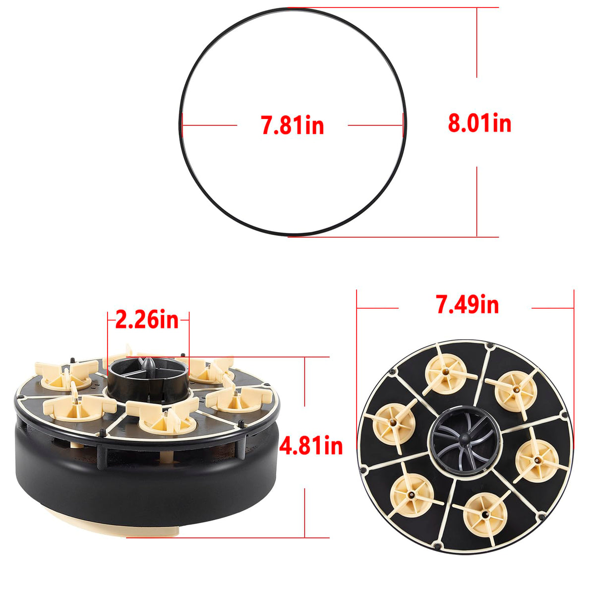 USSKYBOY 2-Port Four Gear Circulation Module with O-Ring for Paramount Water Valve, Replace for 004-302-4400-00