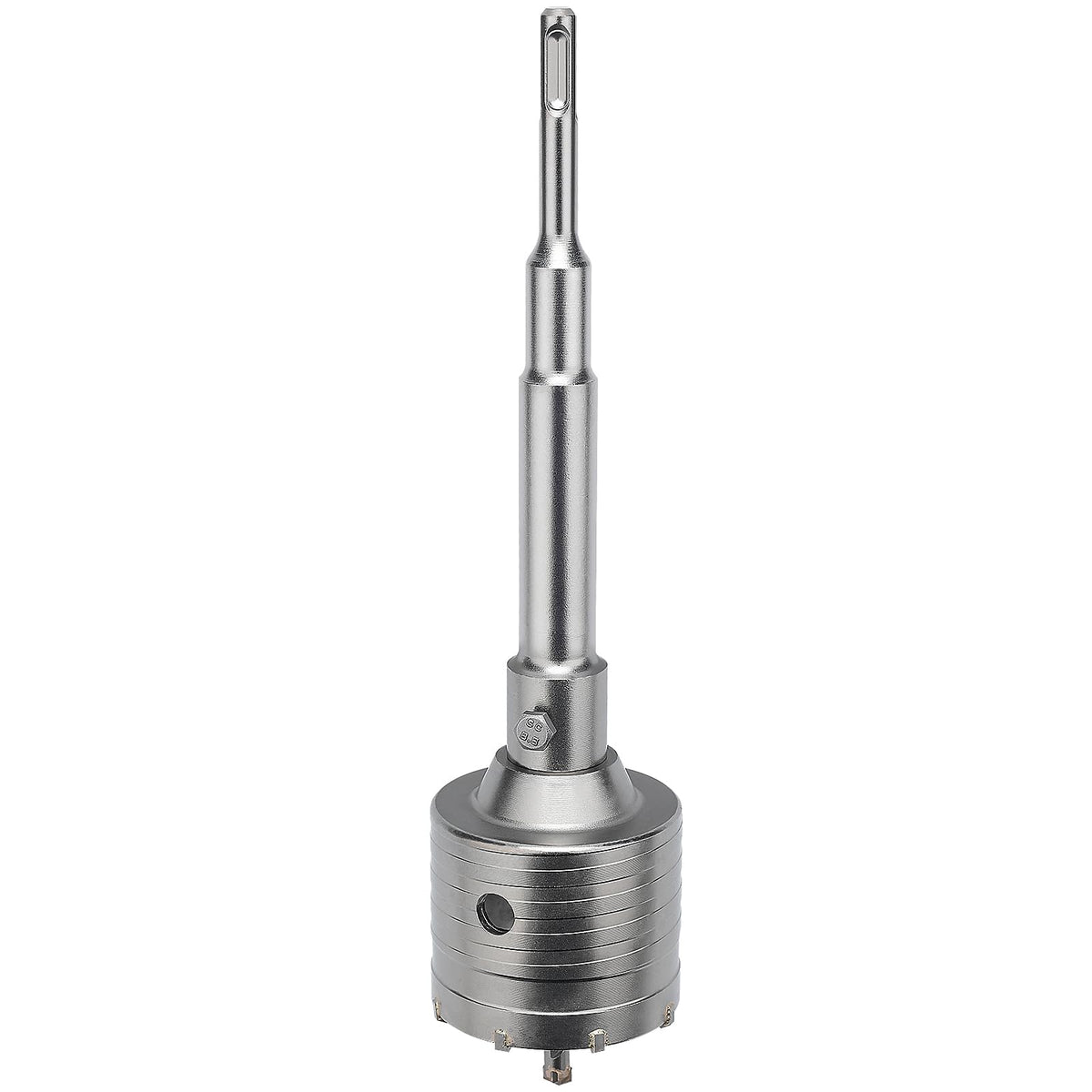 GRIXLEN 2.5 inch / 65mm Concrete Hole Saw with SDS Plus Shank Connecting Rod, 6.3mm Tungsten Carbide Tip for Concrete, Cement, Brick Wall