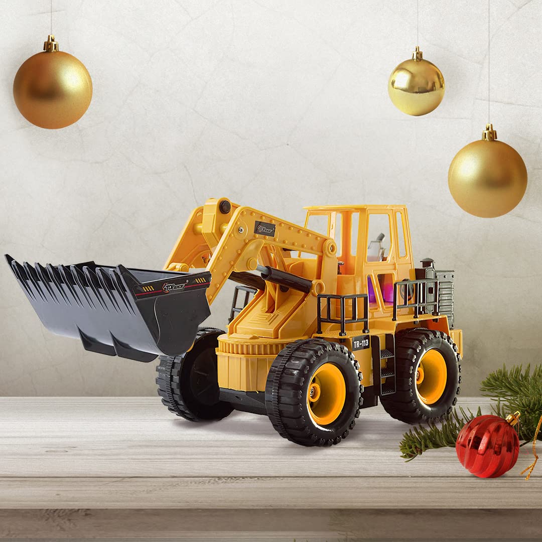 Top Race 5-Channel RC Front Loader Tractor - 14" Electric Construction Truck with Lights & Sounds - Perfect Digger Toy for Boys and Girls Ages 3+