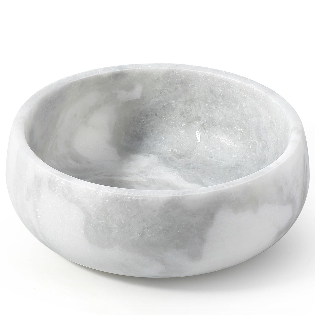 Karibiber Marble Dog Bowl, 5lbs Non-Slip Cat and Dog Food Bowl Dish, Non-Tipping Weighted Puppy Pet Dish, Grey Stone Durable Food and Water Bowls, Easy to Clean, Holds 4 Cups