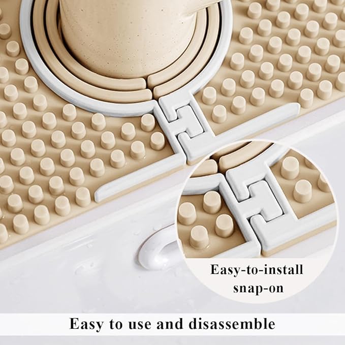 Faucet Mat for Kitchen Sink Splash Guard, 15 Inch Long Faucet Draining Mat