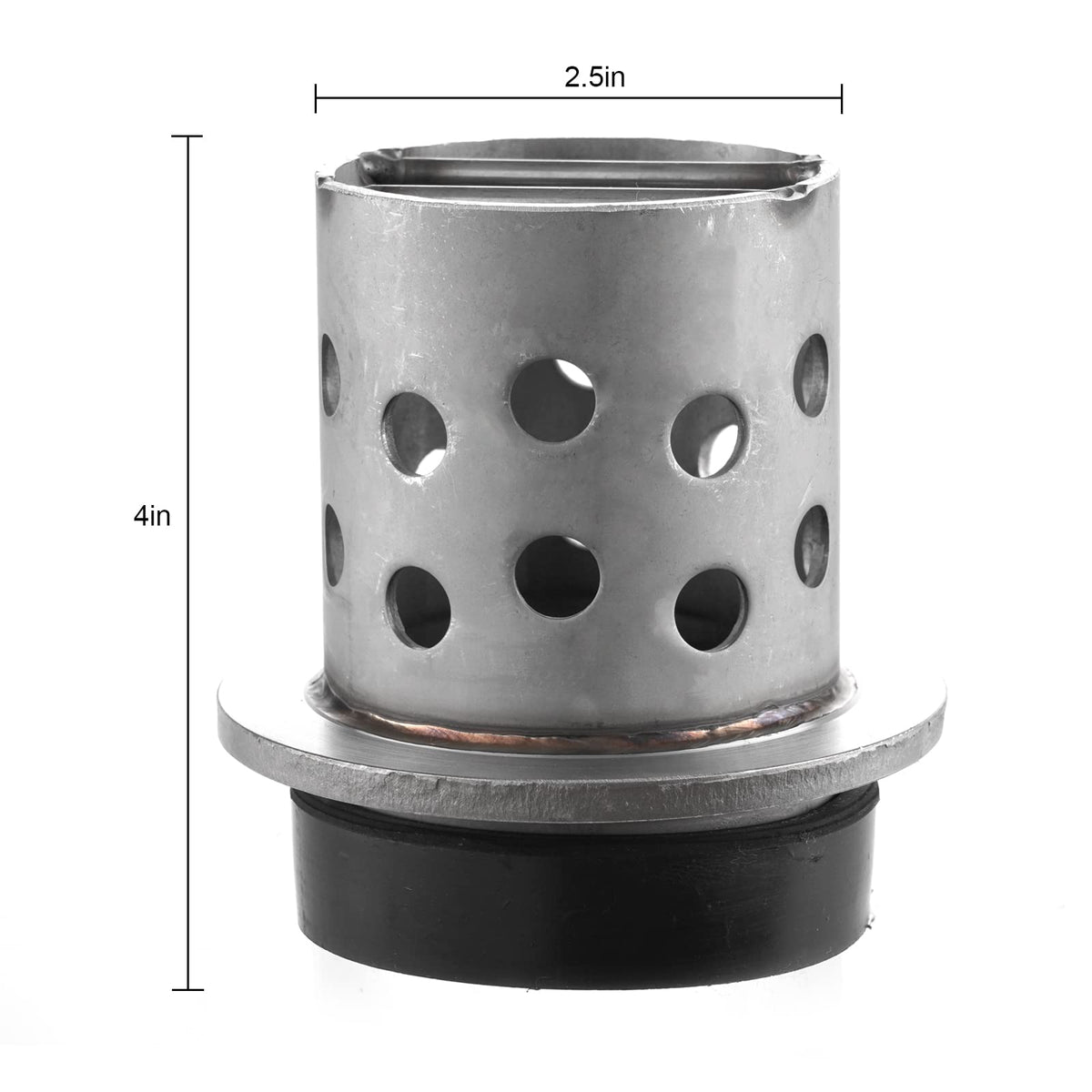 DZQ Perforated Casting Flask Vacuum Casting, 304 Stainless Steel Flanged with Rubber Sprue Base, Various Sizes for Metal Casting (2.5" x 4")