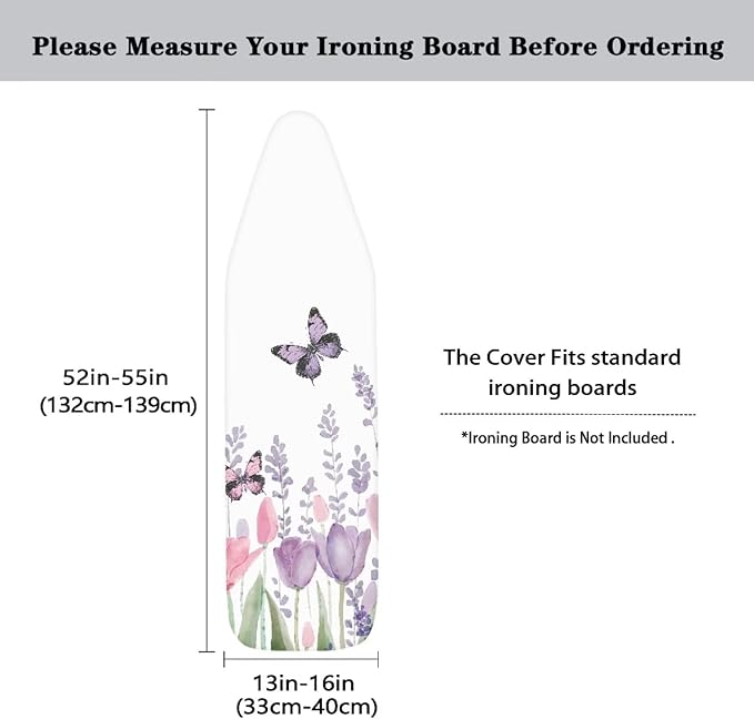 Butterfly Leaves Ironing Board Cover and Pad,Non Stick Resist Scorching and
