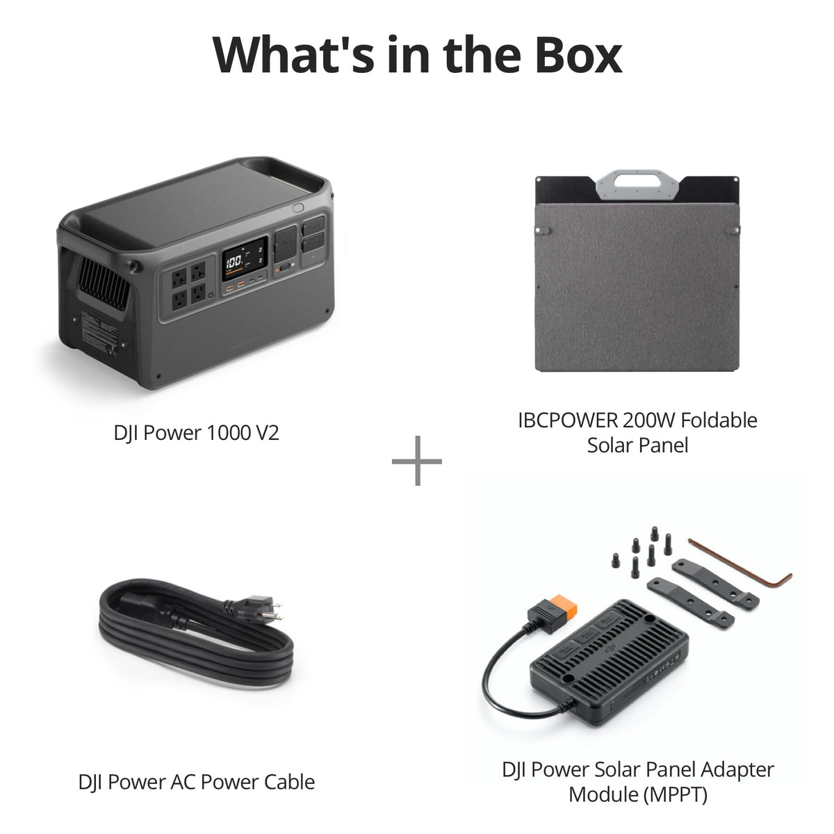 DJI Power 1000 V2 Portable Power Station, Foldable Solar Panel, 1024Wh LFP Battery, 2600W Stable Output, 0-80% in 37 Mins, Enhanced Safety, Ultra-Quiet, Camping, Blackout, RV